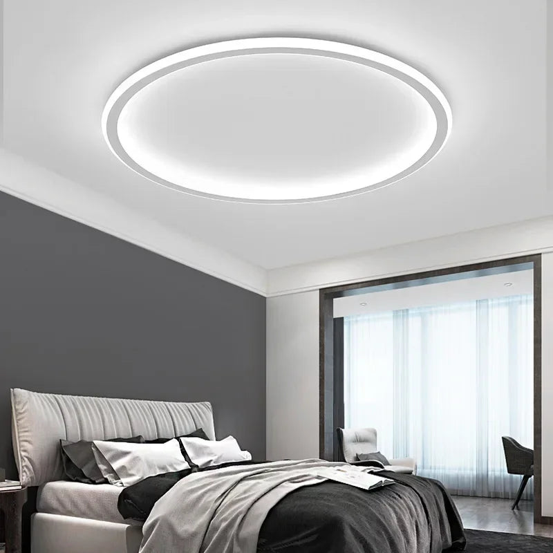 Round Ceiling Light with LED Halo Ring Design