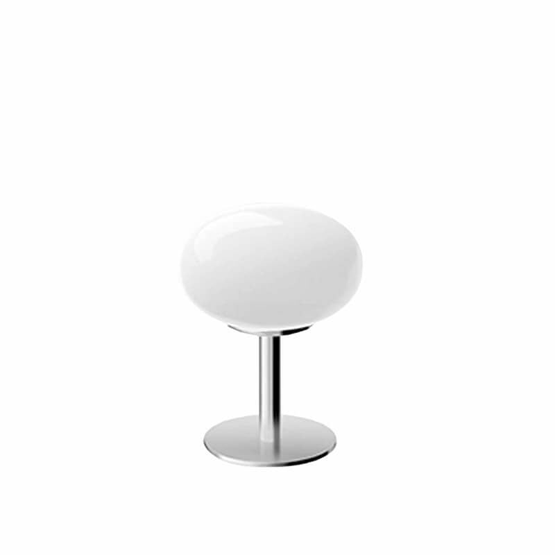 Round Glass Table Lamp with Iron Base Design