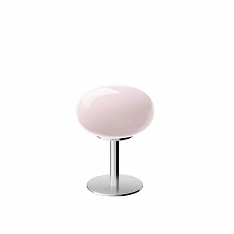 Round Glass Table Lamp with Iron Base Design