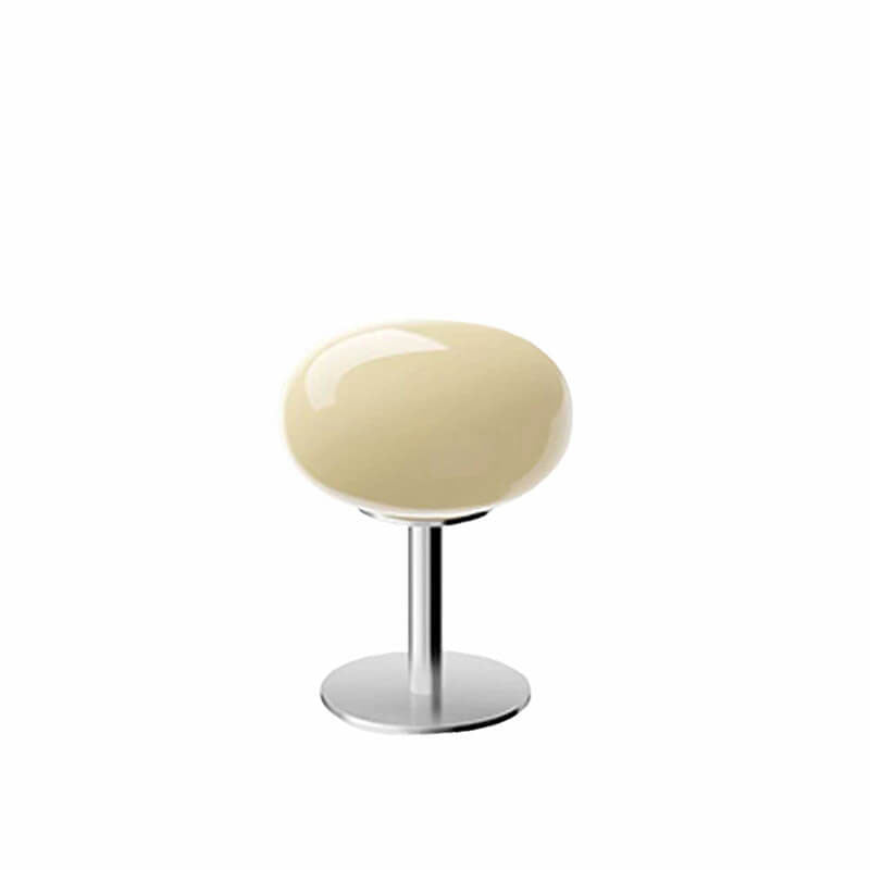 Round Glass Table Lamp with Iron Base Design