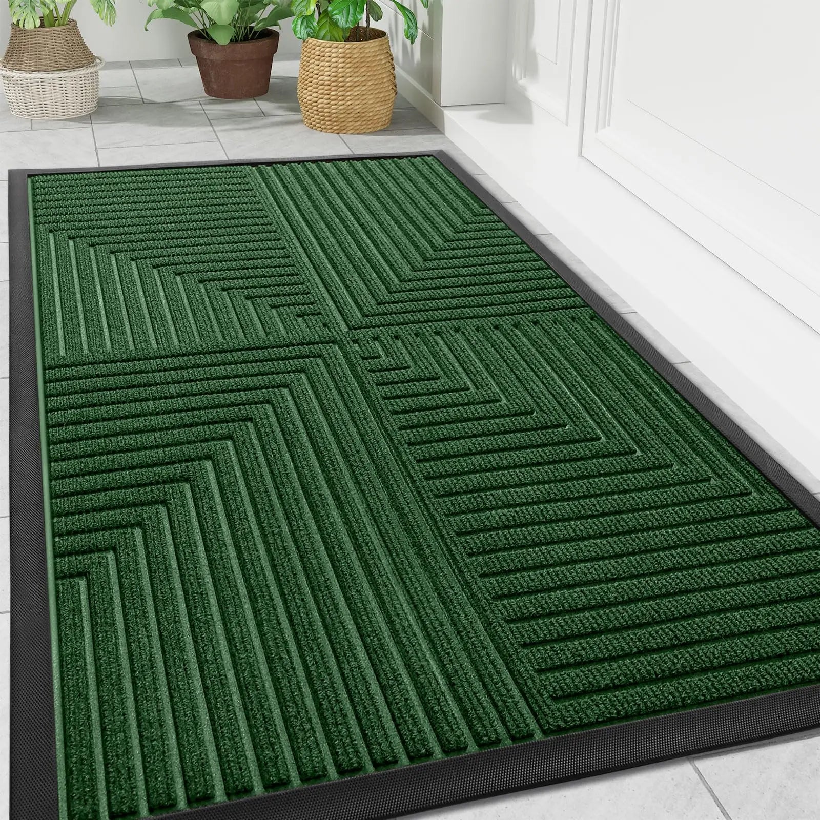 Rubber Antislip Doormat with Chevron Grip