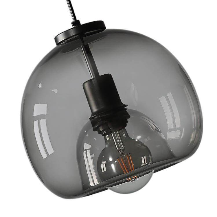 Smoked Glass Dome Pendant Light with Modern Style