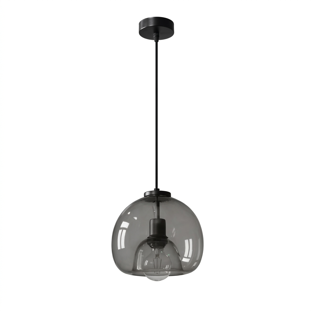 Smoked Glass Dome Pendant Light with Modern Style