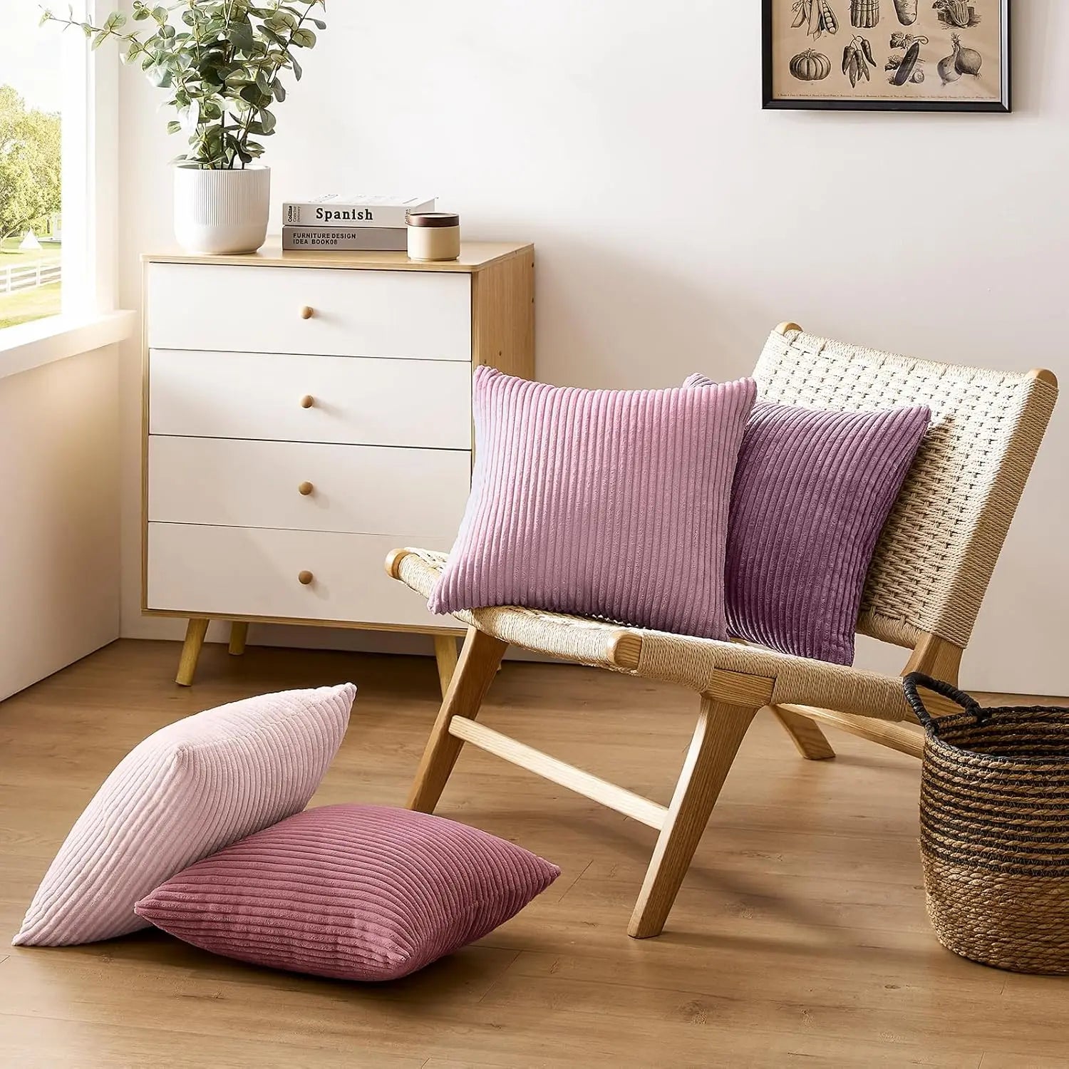 Soft Corduroy Striped Pillow Cover Plush