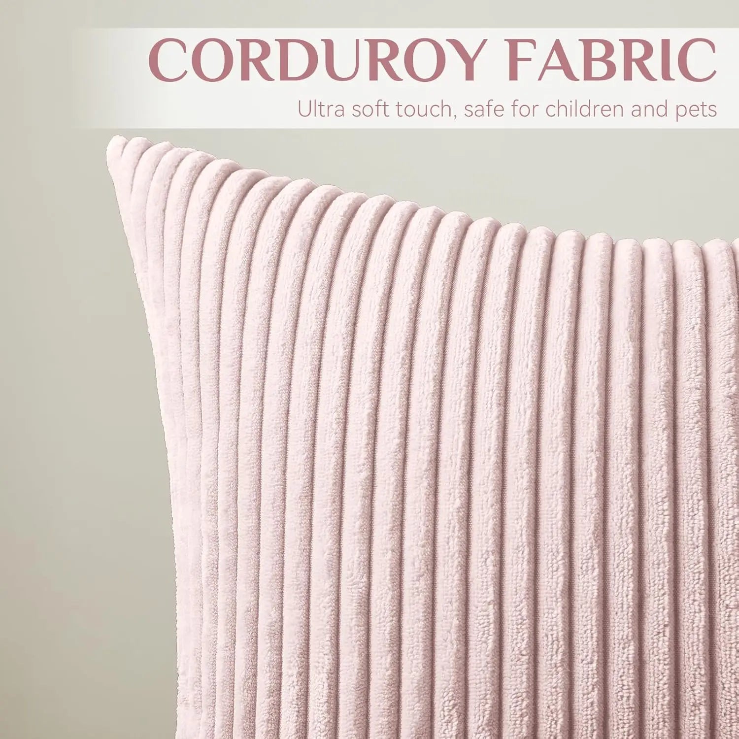 Soft Corduroy Striped Pillow Cover Plush