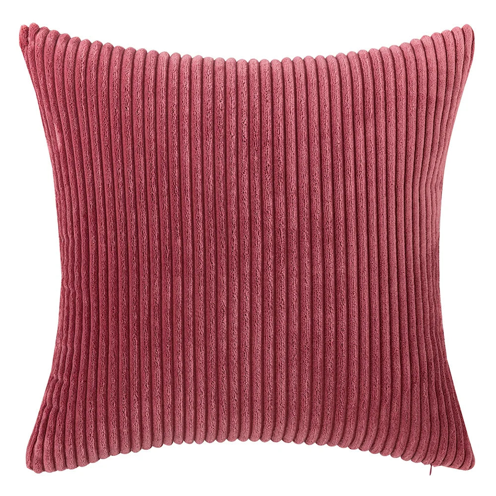Soft Corduroy Striped Pillow Cover Plush