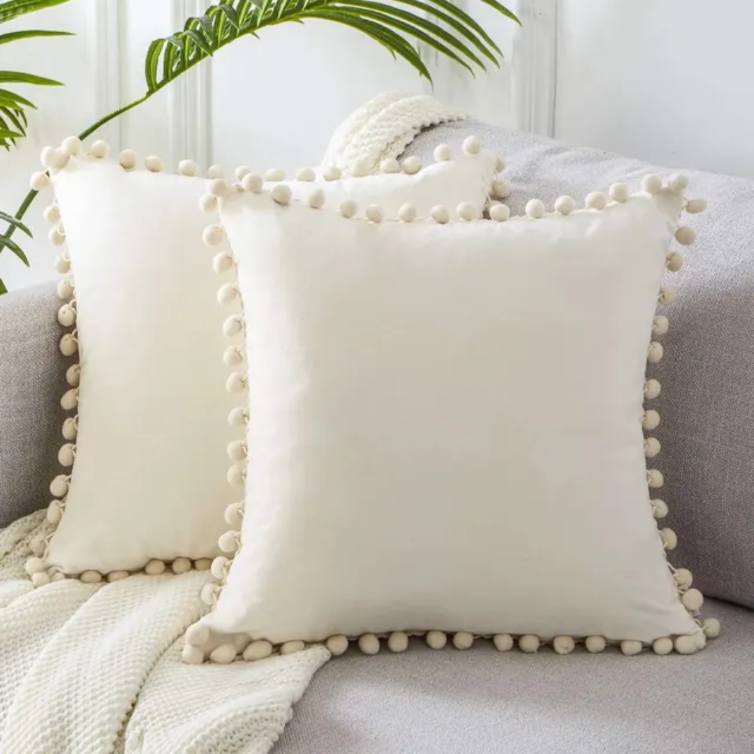 Soft Pom Pom Decorative Pillow Cover