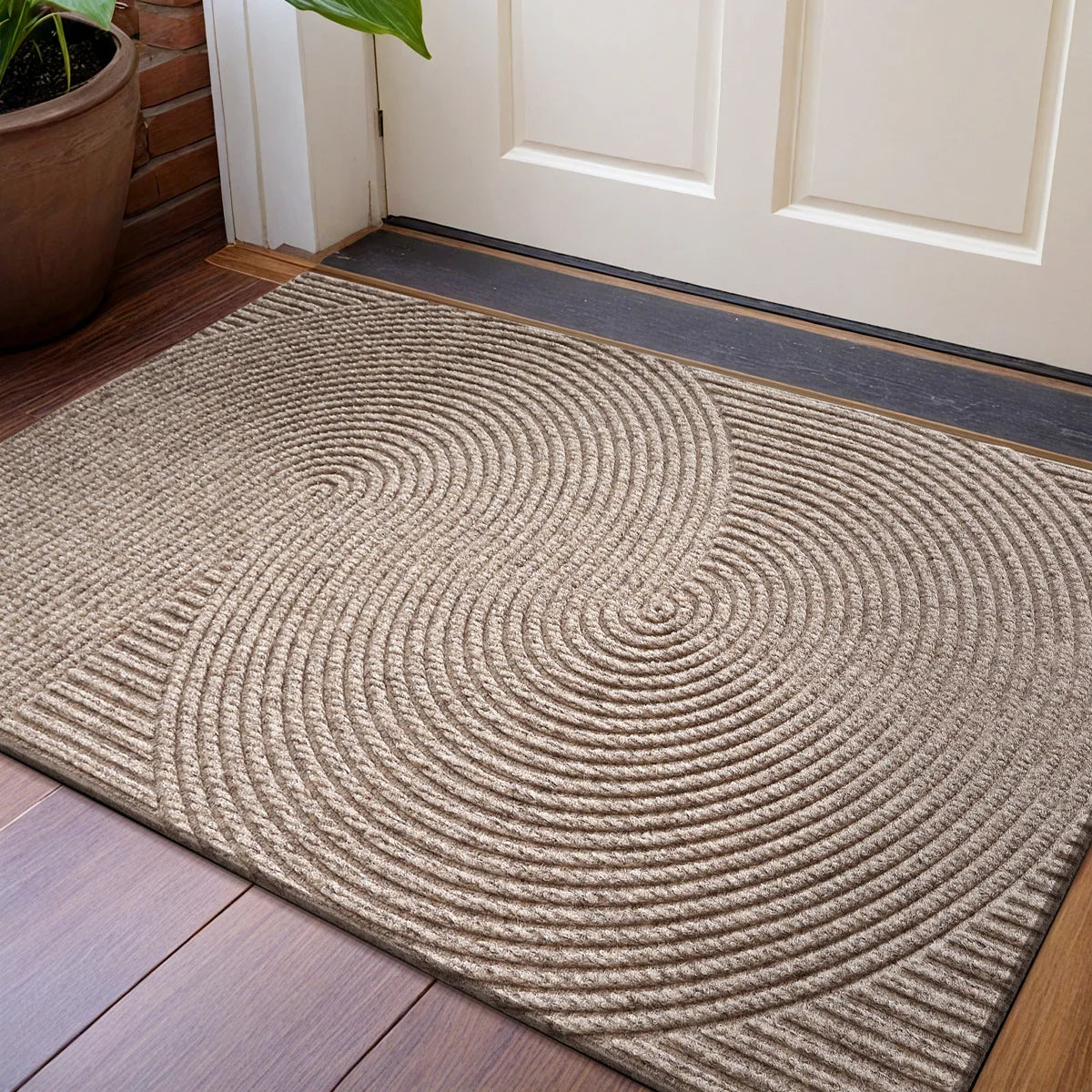 Spiral Groove Doormat with Antislip Base