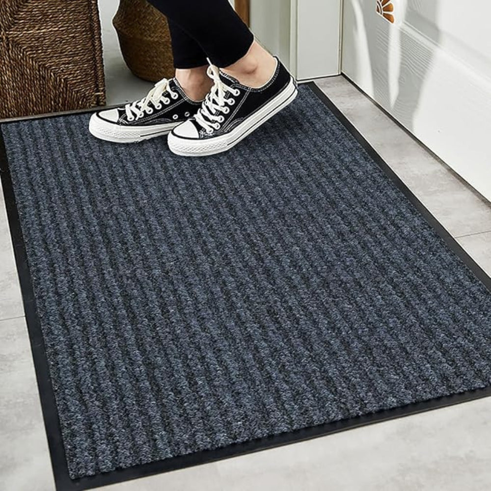 Striped Door Mat with Non Slip Backing