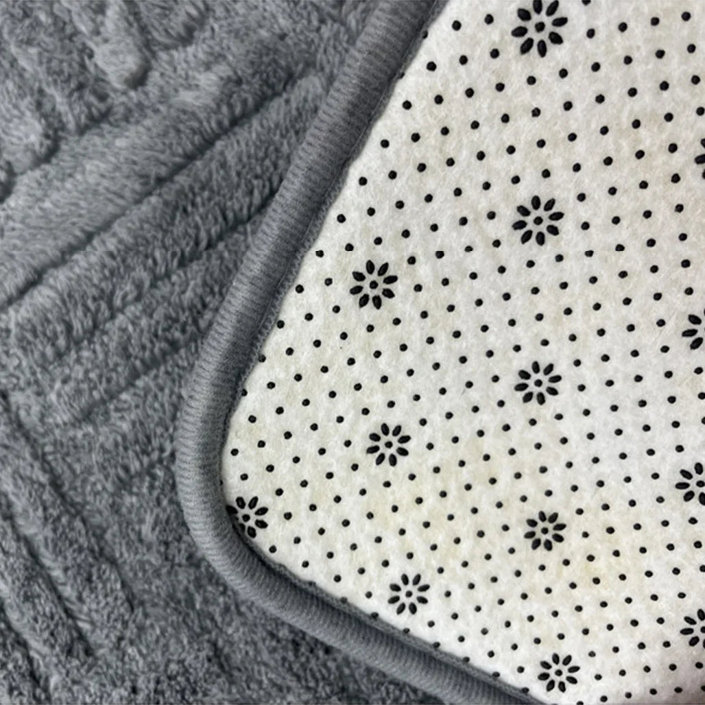 Striped Non Slip Bath Mat with Soft Plush