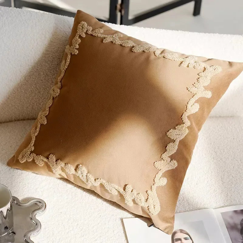 Textured Decorative Pillow with Artistic Design