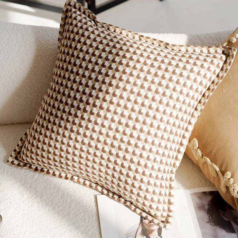 Textured Decorative Pillow with Artistic Design
