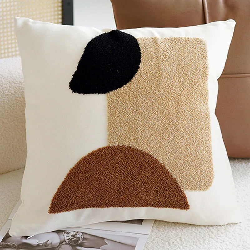 Textured Decorative Pillow with Artistic Design
