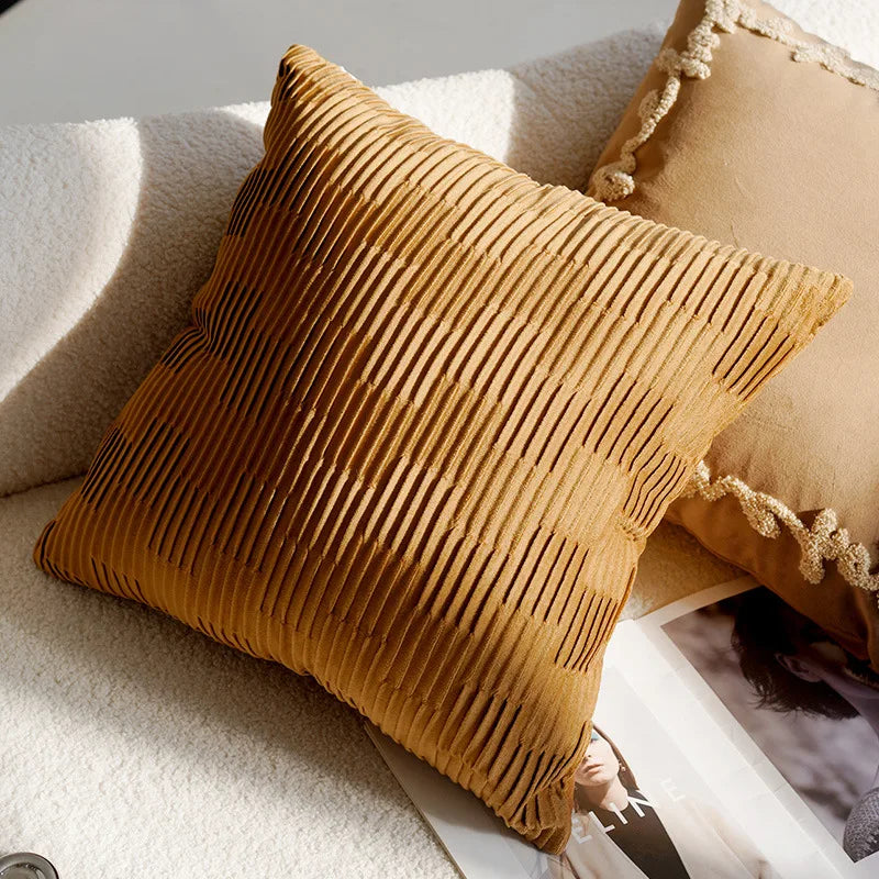 Textured Decorative Pillow with Artistic Design