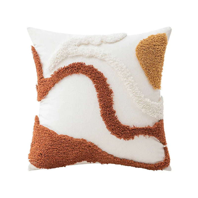 Textured Decorative Pillow with Artistic Design
