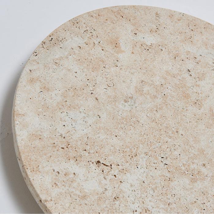 Travertine Round Wall Sconce with LED Glow