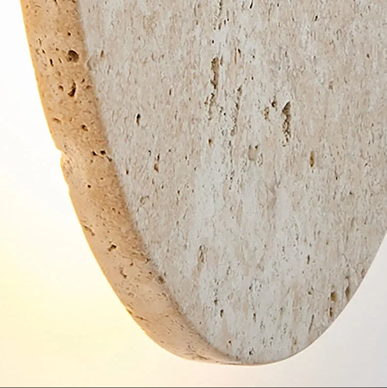 Travertine Round Wall Sconce with LED Glow