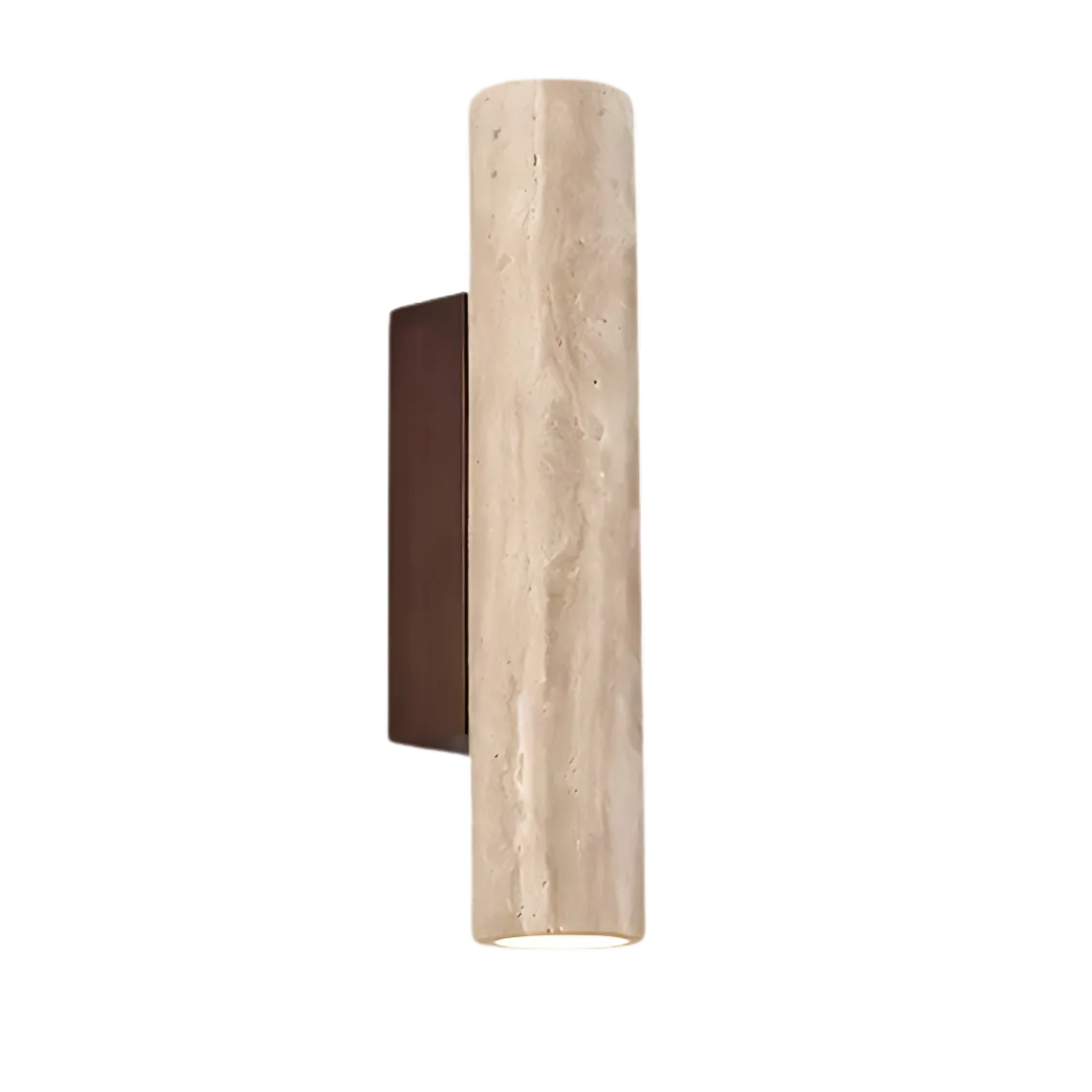 Travertine Wall Sconce with LED Light Cylinder