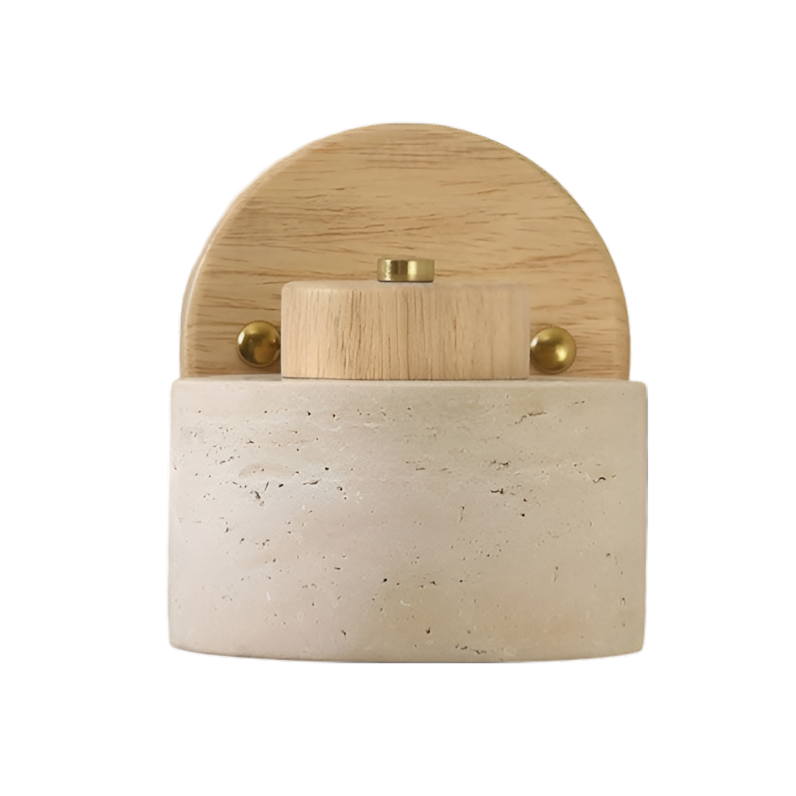 Travertine Wall Sconce with Wood and LED Light