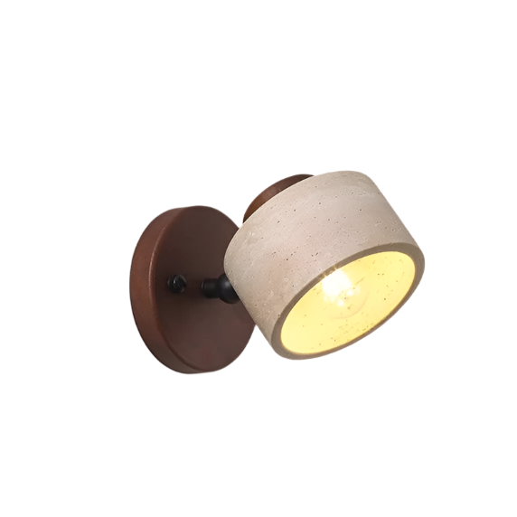 Travertine Wall Sconce with Wood and LED Light