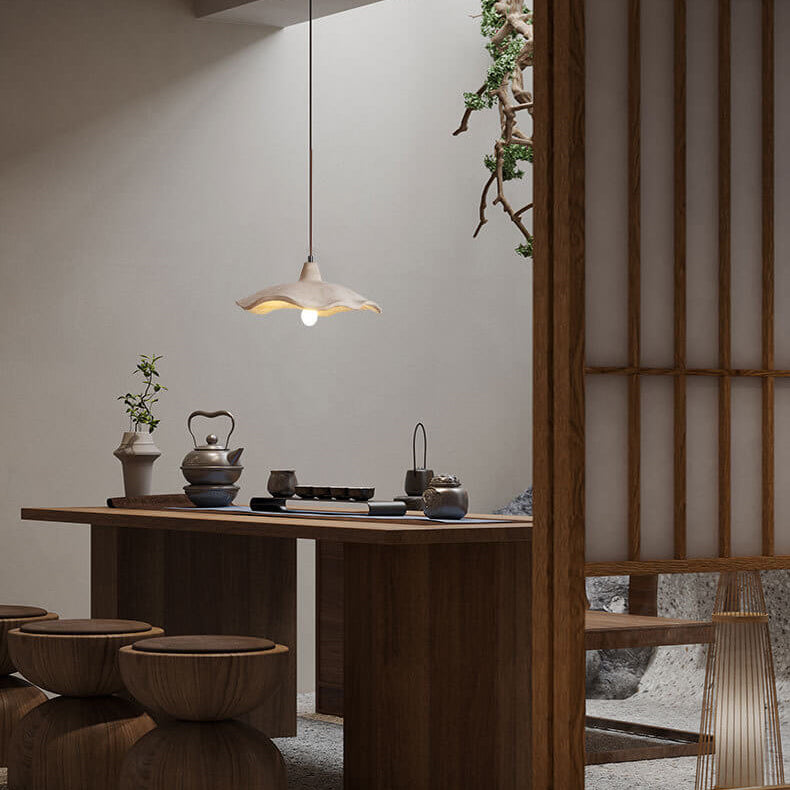 Vintage Cement Pendant Light with Wavy Edge