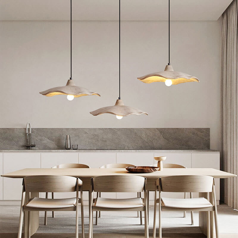 Vintage Cement Pendant Light with Wavy Edge