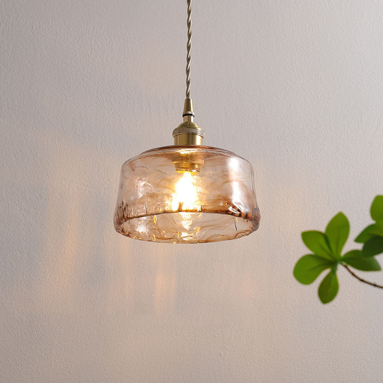 Vintage Glass Pendant Light with Warm Glow