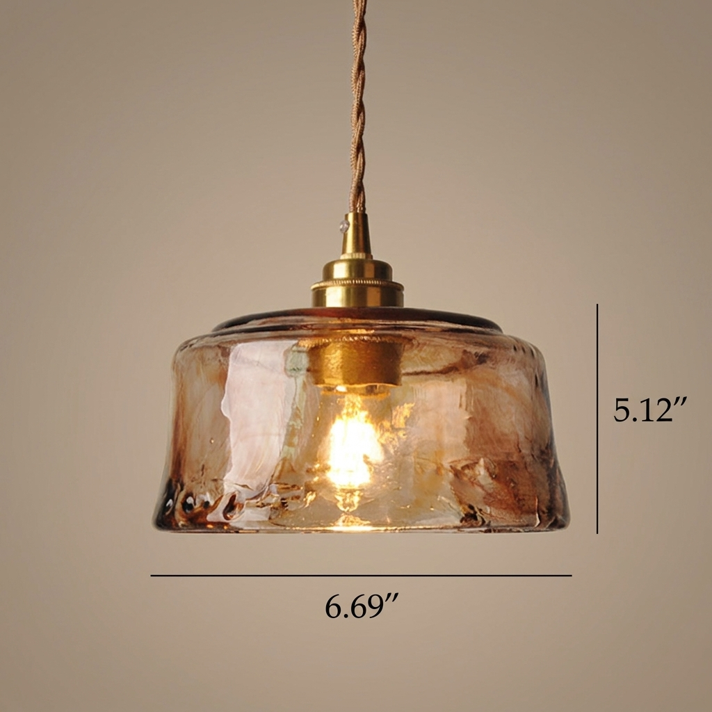 Vintage Glass Pendant Light with Warm Glow