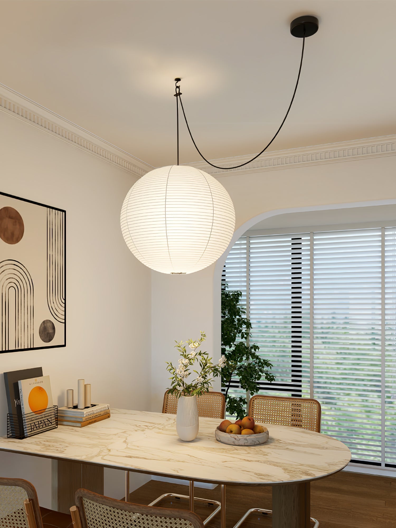 Japanese Washi Globe Pendant Light Shade