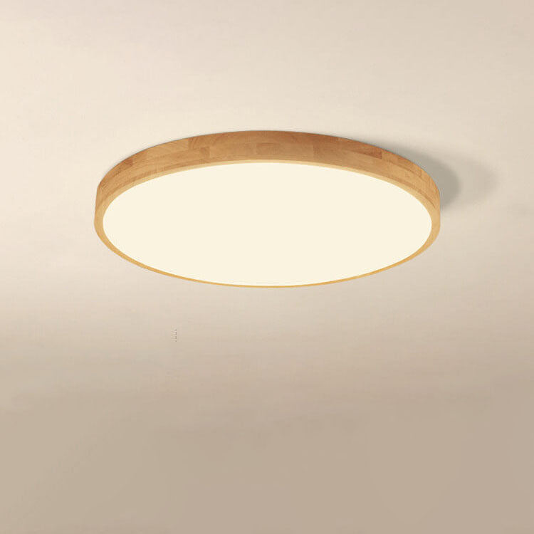 Wood Ceiling Light with Round Ultra Thin LED