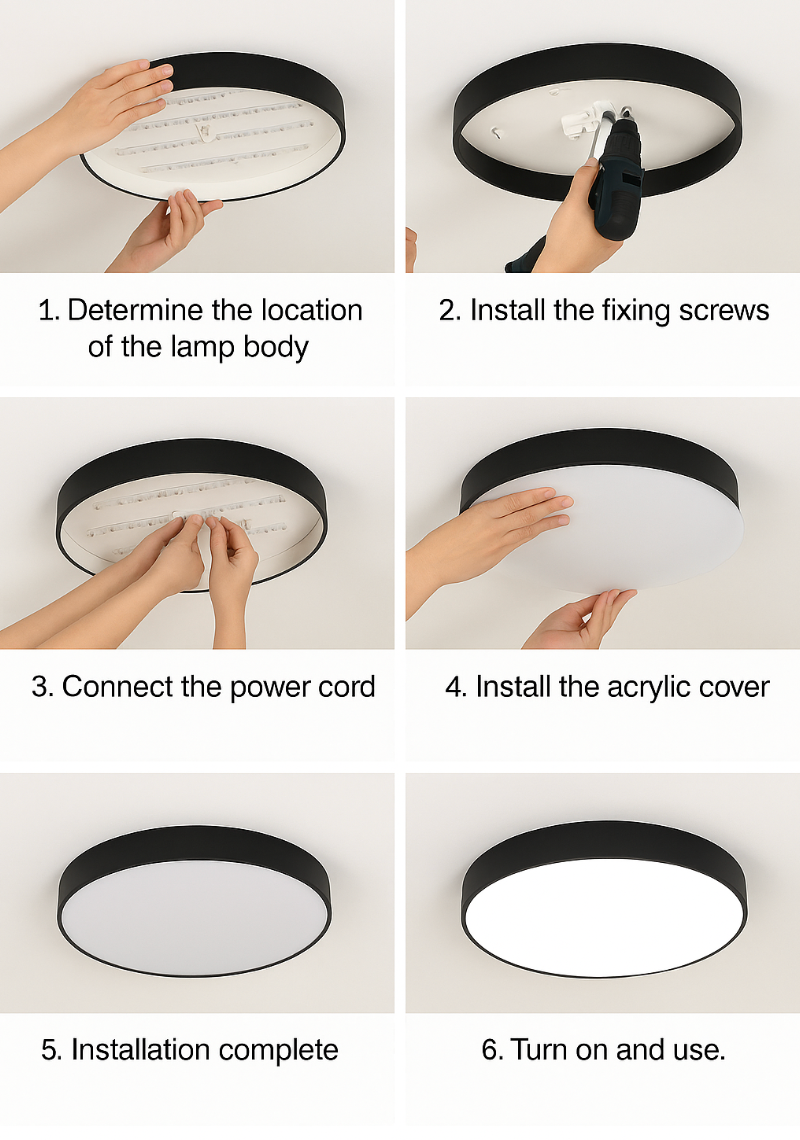Wood Ceiling Light with Round Ultra Thin LED