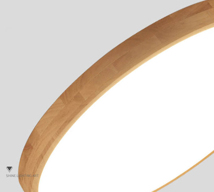 Wood Ceiling Light with Round Ultra Thin LED