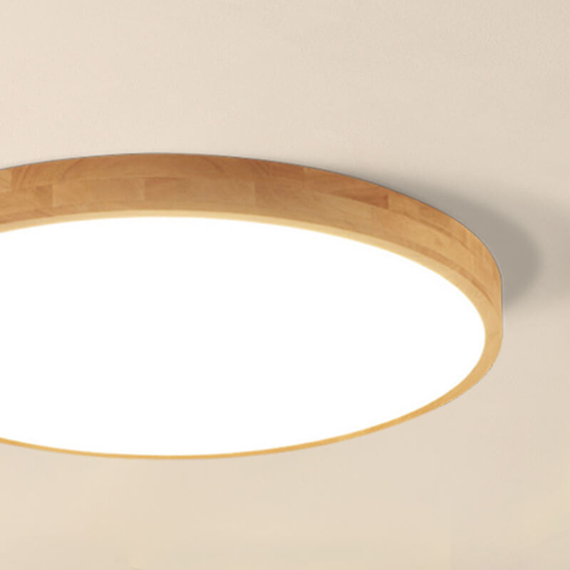 Wood Ceiling Light with Round Ultra Thin LED