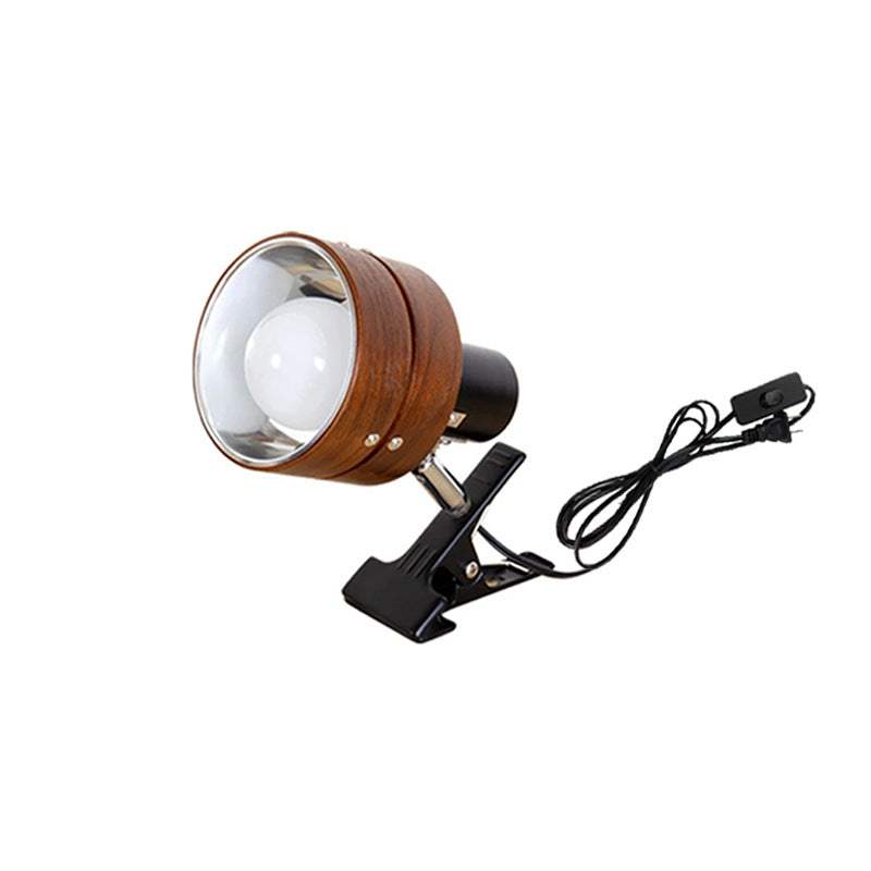 Wood Clip Table Lamp with Round Head Design