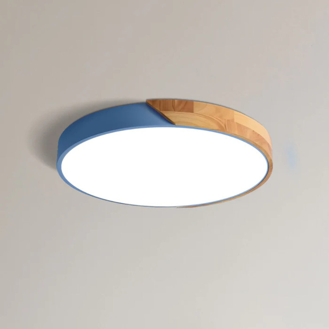 Wood LED Ceiling Light with Modern Flush Mount