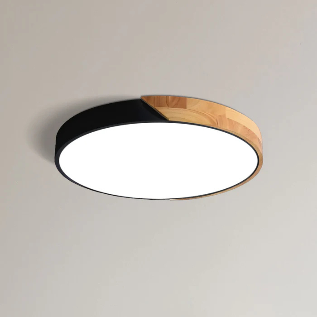 Wood LED Ceiling Light with Modern Flush Mount