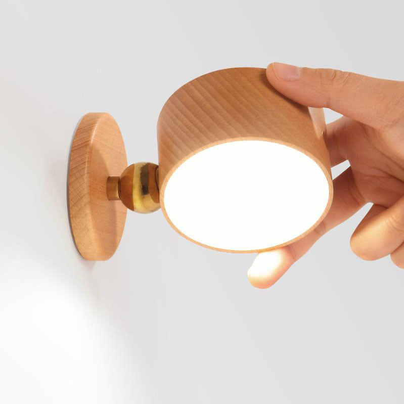 Wood Wall Sconce with LED Light Minimalist