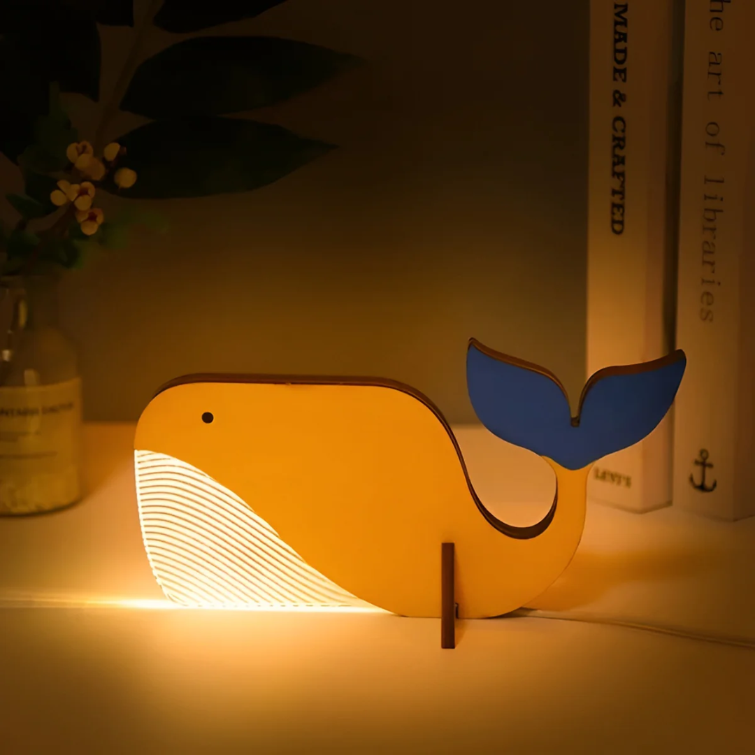 Wooden Animal Table Lamp with LED Light Design