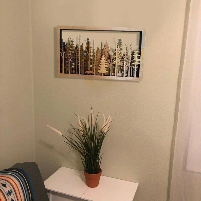 Woodland Nature Wall Art with Layered Trees
