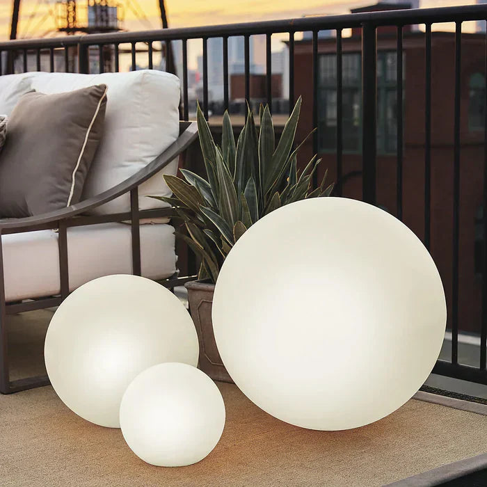 Modern PE Globe Garden Light with Remote LED