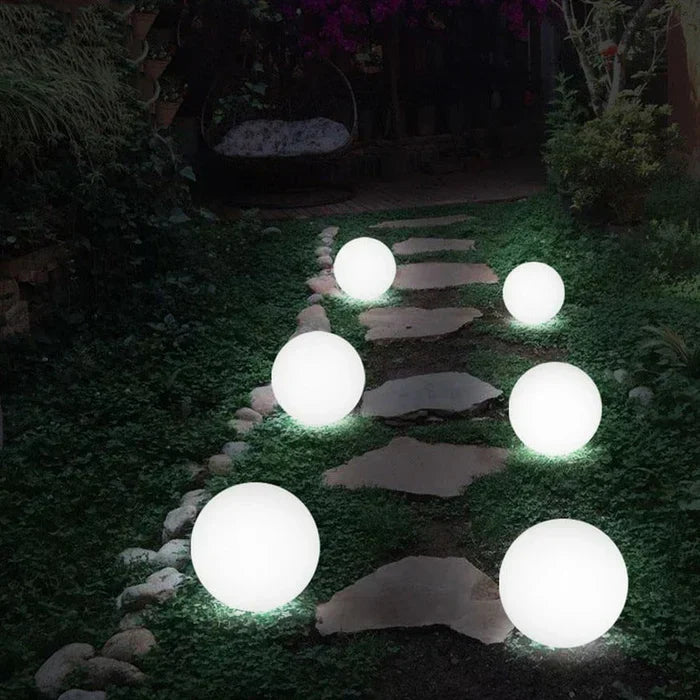 Modern PE Globe Garden Light with Remote LED