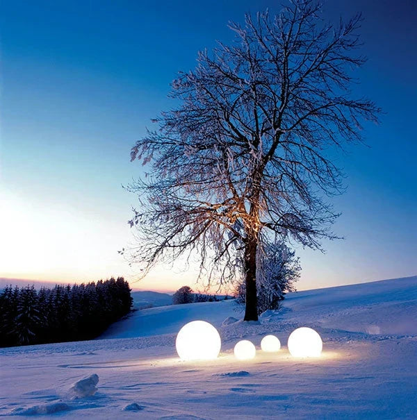 Modern PE Globe Garden Light with Remote LED