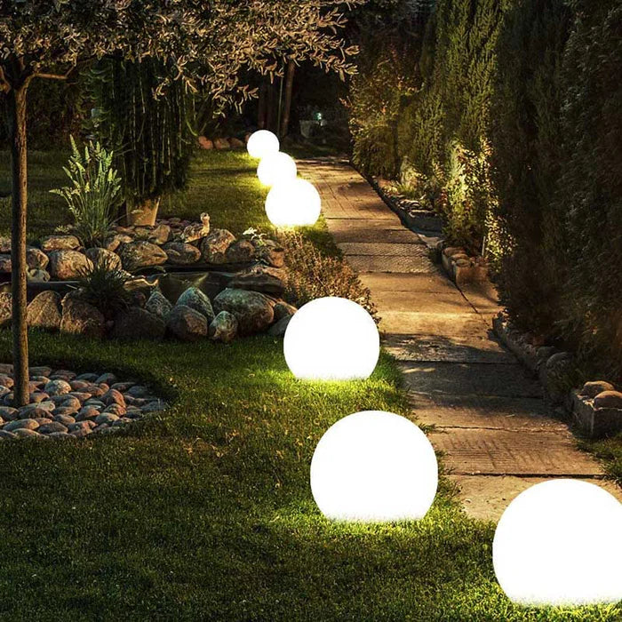 Modern PE Globe Garden Light with Remote LED