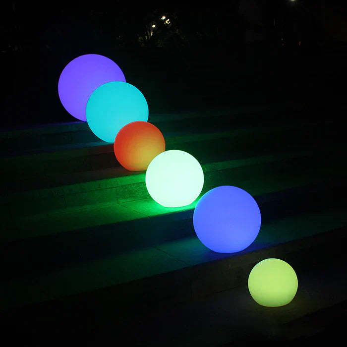 Modern PE Globe Garden Light with Remote LED