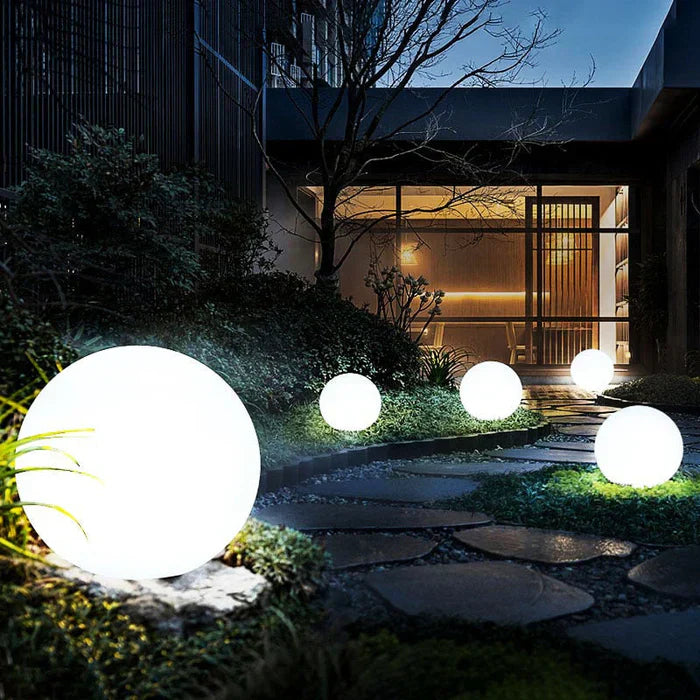 Modern PE Globe Garden Light with Remote LED